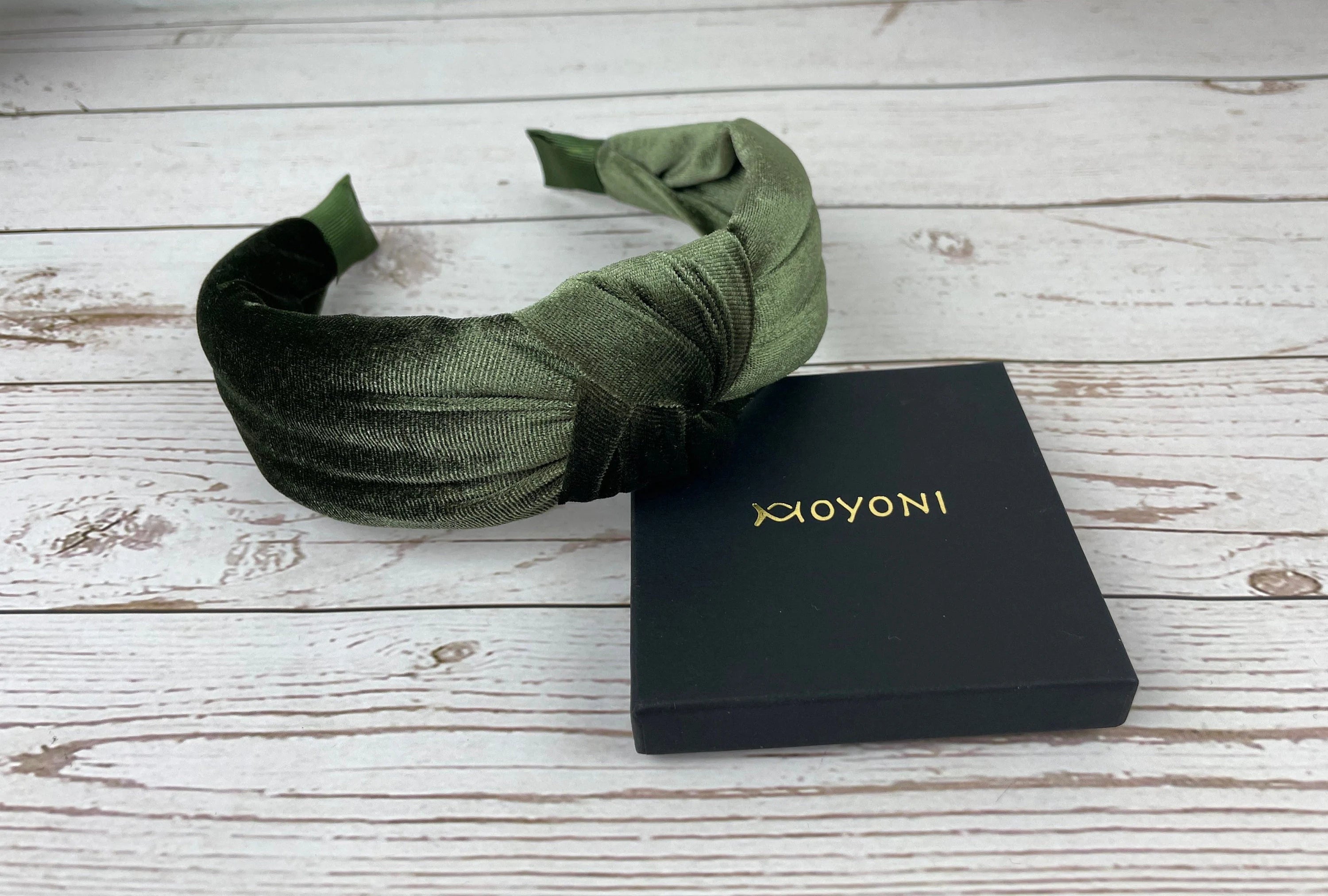 Stylish Army Green Knotted Velvet Headband - Fashion Accessory for Women