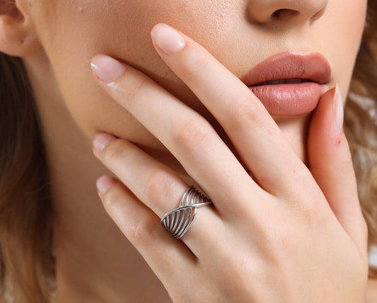 Chunky Sterling Silver Ring for Women | Adjustable Boho Thumb Ring | Minimalist Statement Jewelry | Perfect Christmas Gift