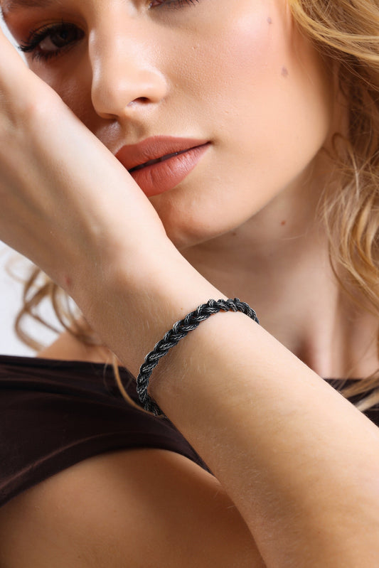 Unique %100 SILVER BOHO HANDMADE BRACELET, Mens Silver Bracelet, Specail Design For Fathers available at Moyoni Design