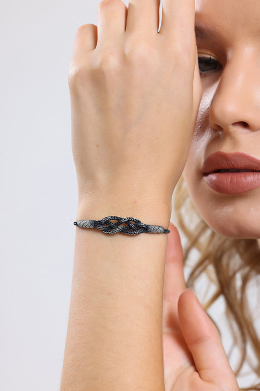 High-Quality Sterling Silver Weaved Handmade Bracelet, Unisex Bracelet available at Moyoni Design