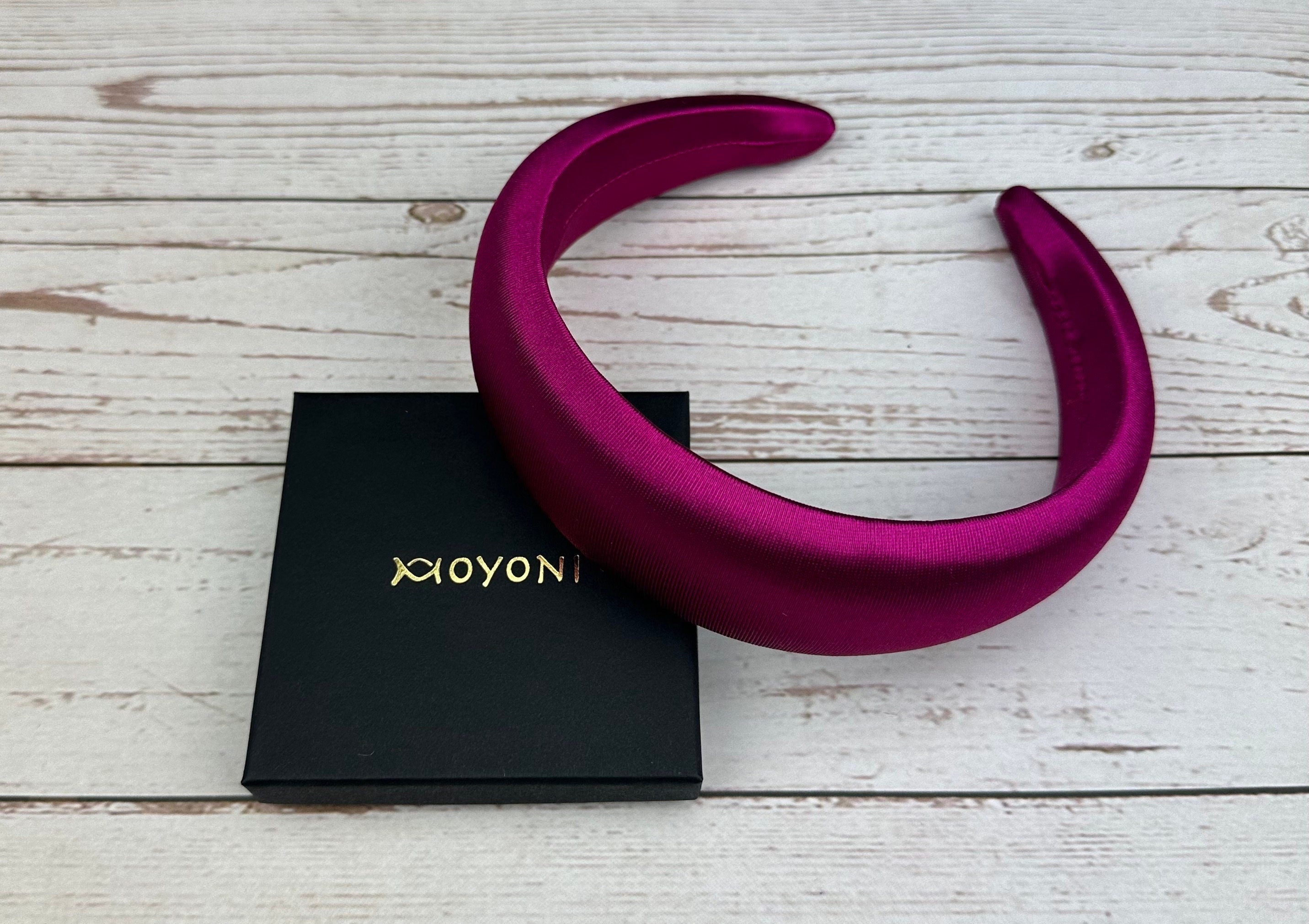 Elegant Fuchsia Satin Padded Headband for Women - Stylish Hair Accessory