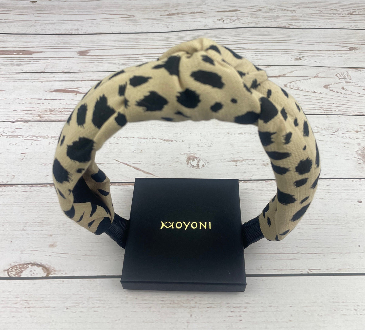 Leopard Print Knotted Headband, Women Headband, Beige Brown Headband, Stylish Hairband, Wide Headband, Padded Headband