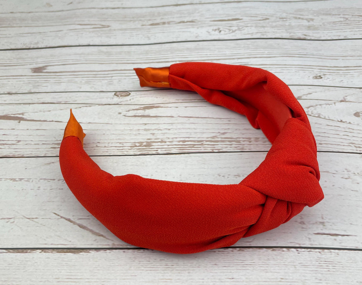 Orange Knotted Headband: Padded Fashion Hairband
