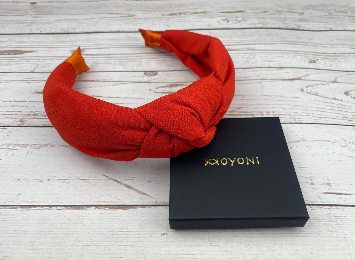 Orange Knotted Headband: Padded Fashion Hairband