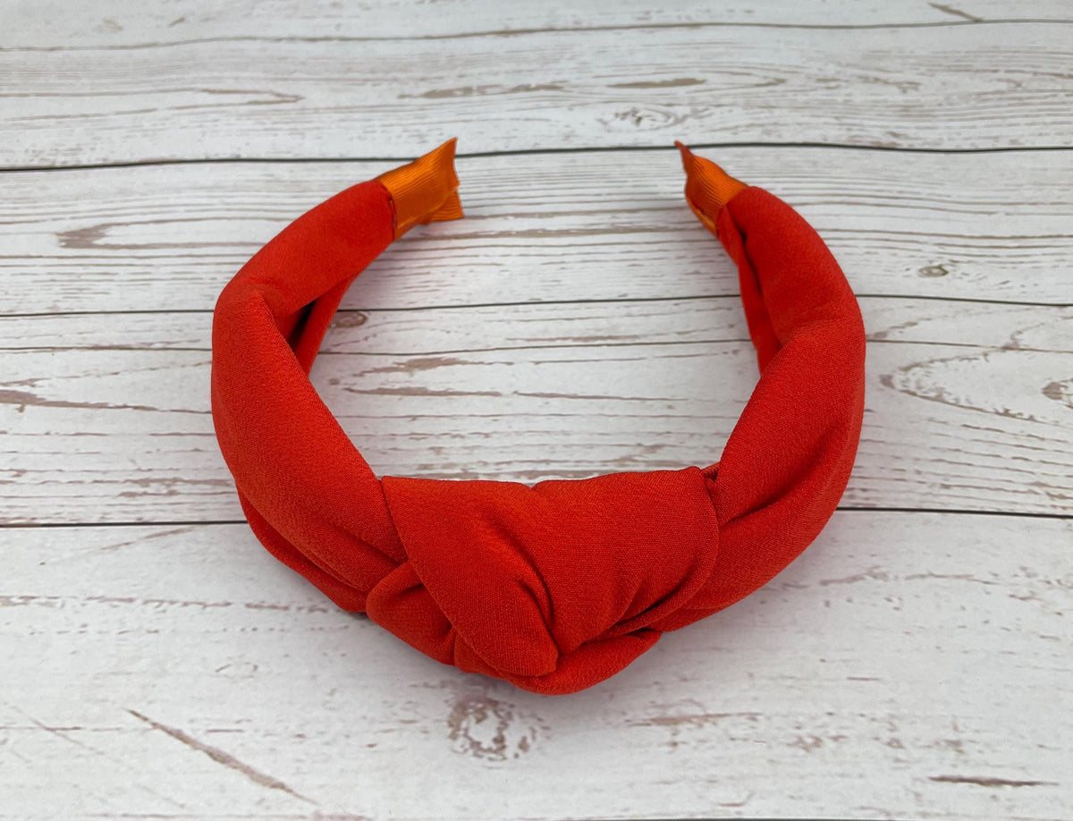 Orange Knotted Headband: Padded Fashion Hairband