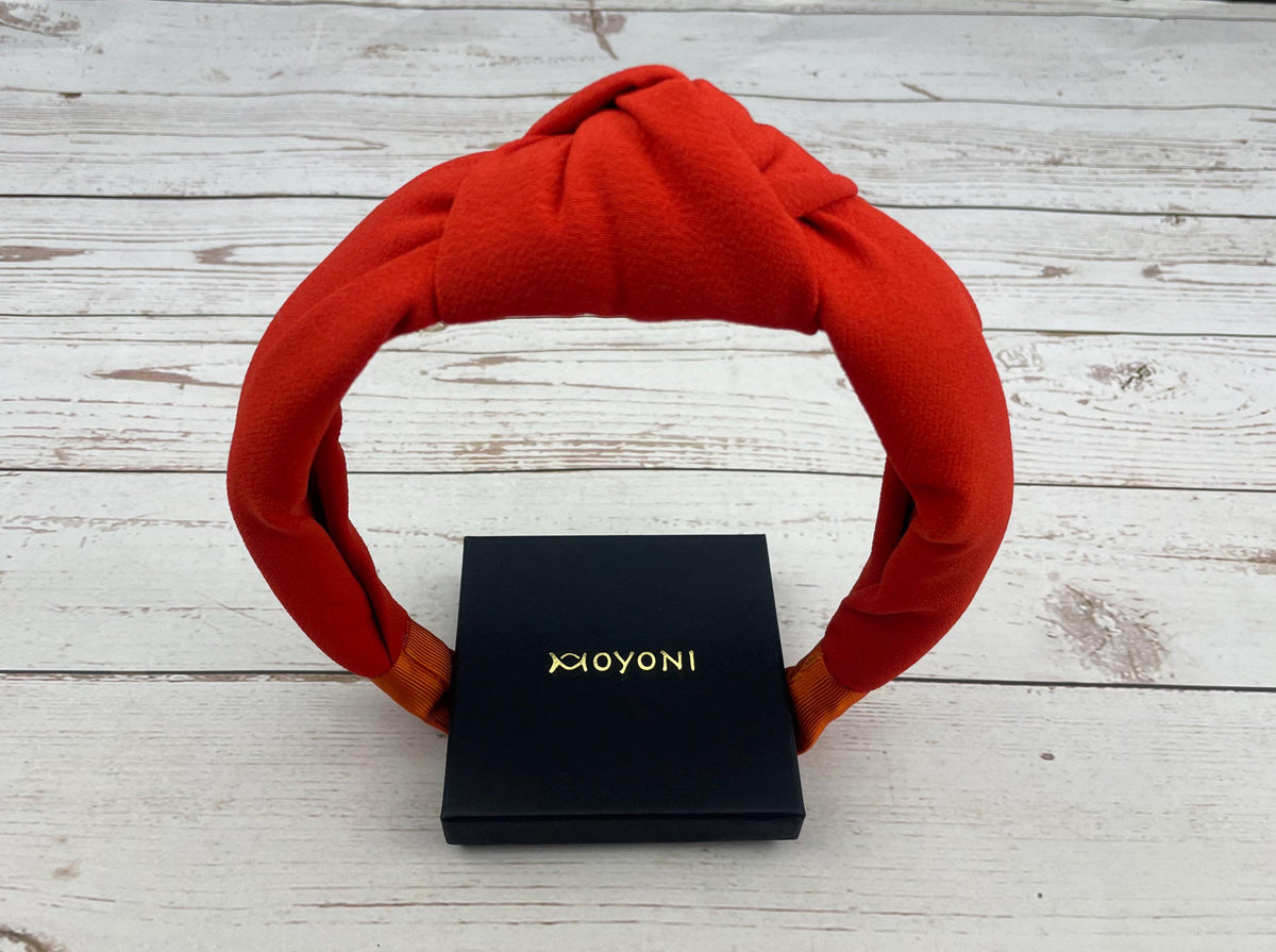 Orange Knotted Headband: Padded Fashion Hairband