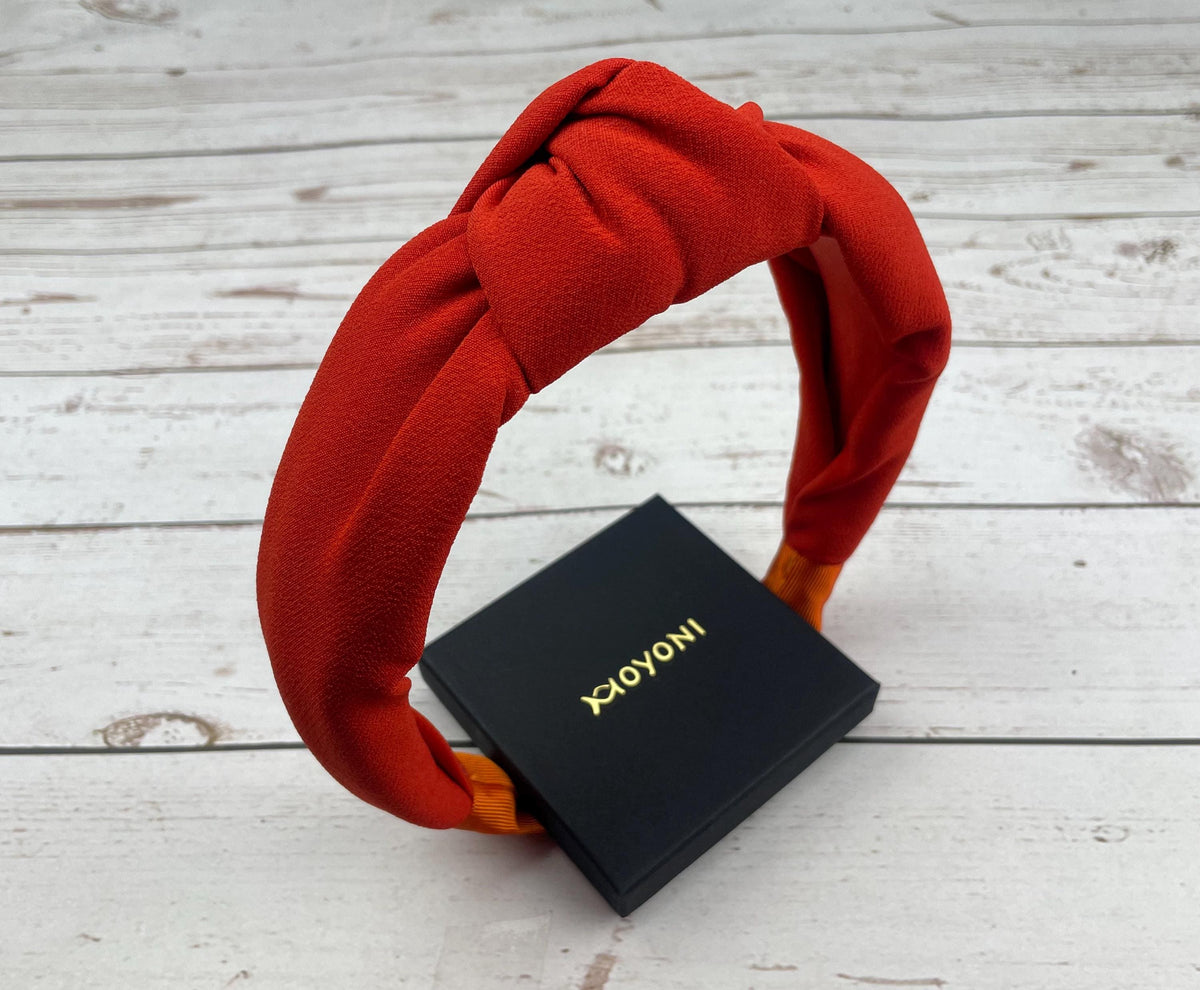 Orange Knotted Headband: Padded Fashion Hairband