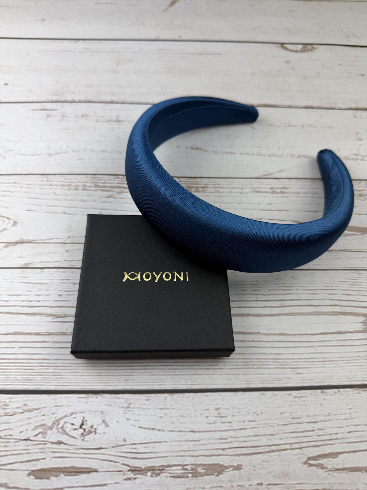 Navy Blue Satin Padded Headband, Dark Blue Alice Band, Classic Padded Hairband for Women, Wedding Guest Hair Accessory, Gift for Her
