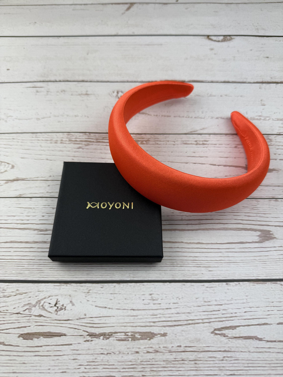 Bright Orange Satin Padded Headband – Vibrant Style for Everyday Wear