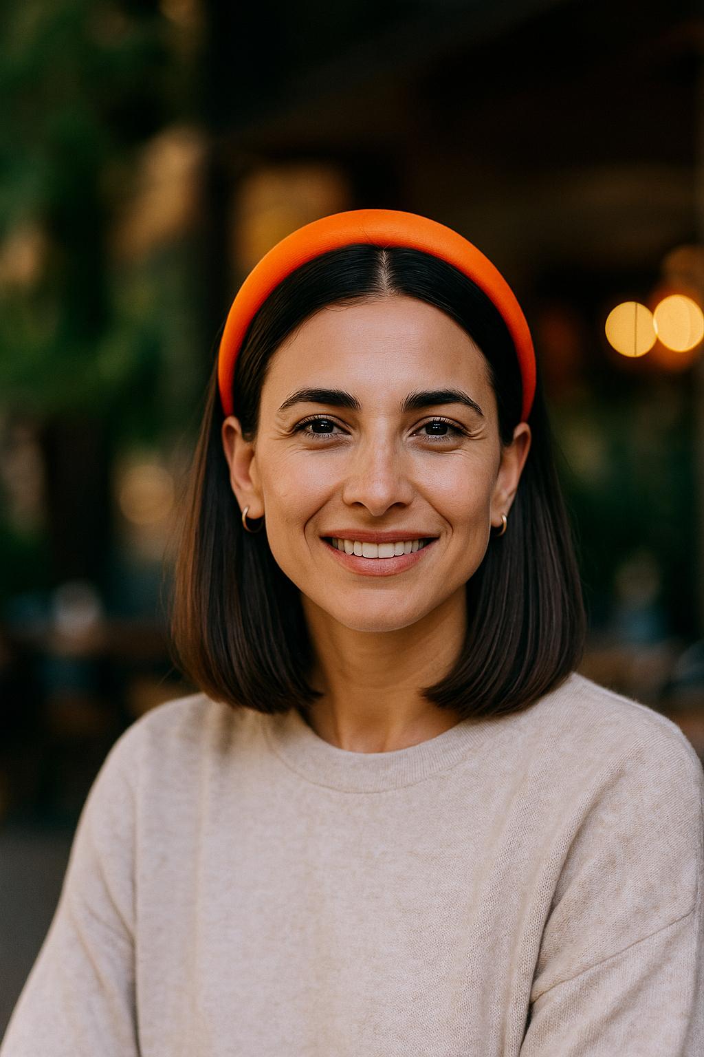 Bright Orange Satin Padded Headband – Vibrant Style for Everyday Wear