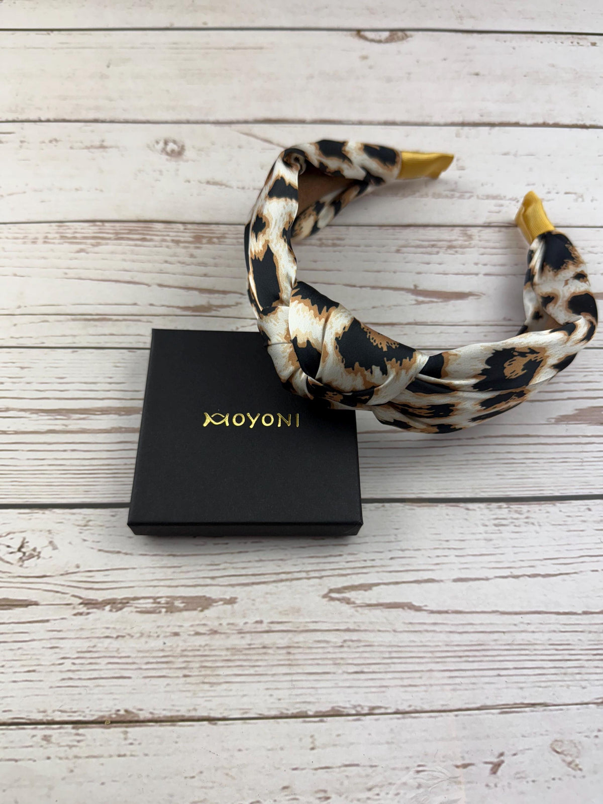 Leopard Print Satin Knotted Headband, Padded Alice Band, Animal Print Hair Accessory