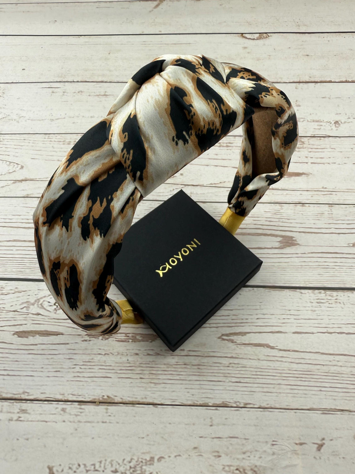 Leopard Print Satin Knotted Headband, Padded Alice Band, Animal Print Hair Accessory