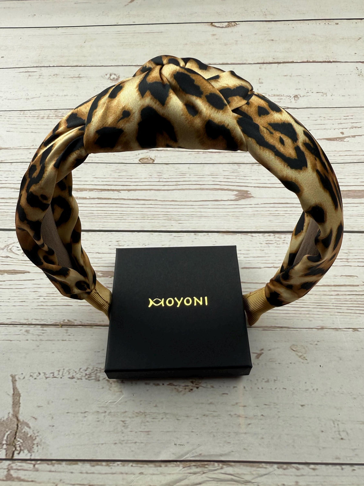 Leopard Print Padded Headband: Soft Cotton Black & Brown Hair Accessory