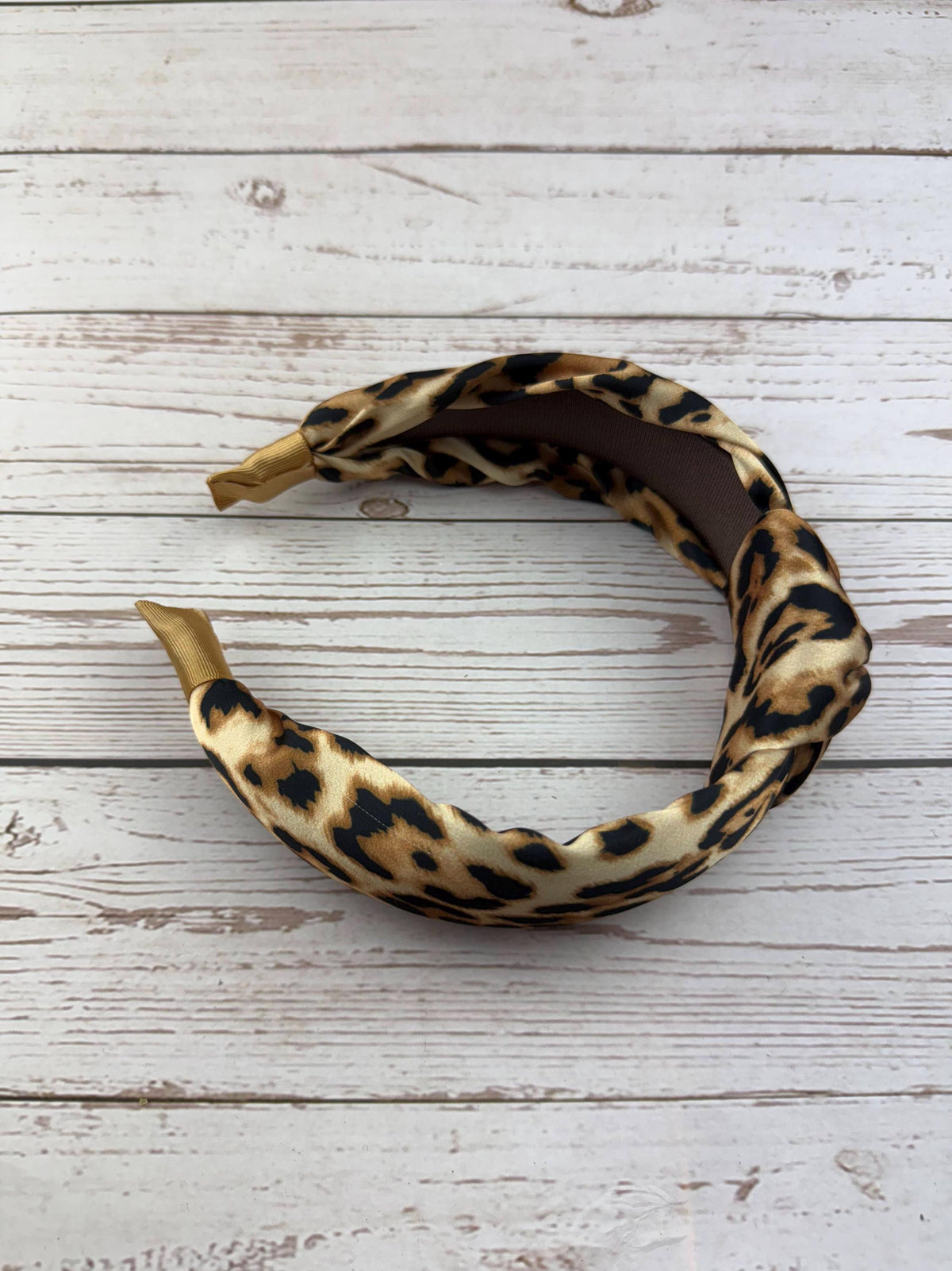 Leopard Print Padded Headband: Soft Cotton Black & Brown Hair Accessory