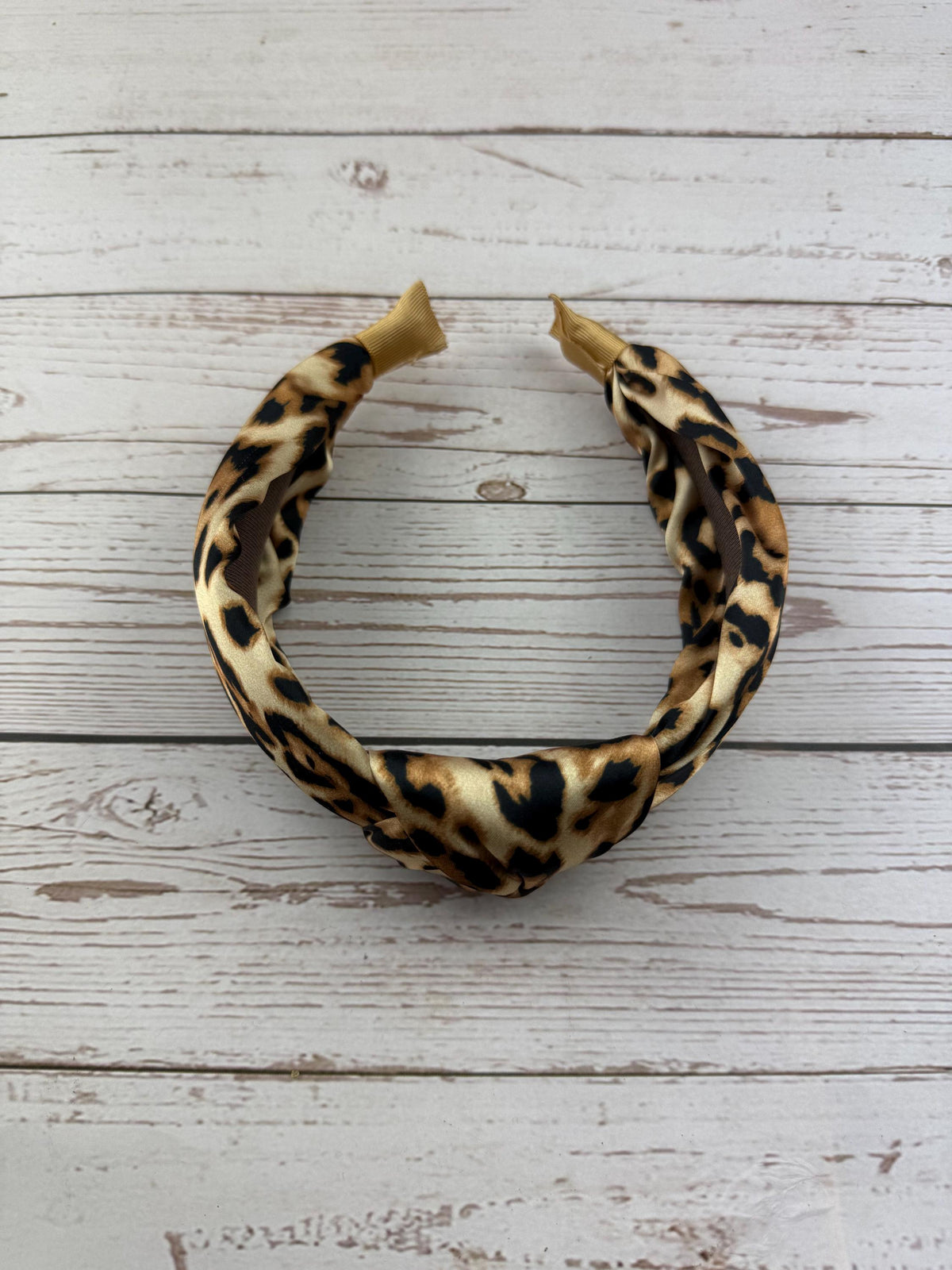 Leopard Print Padded Headband: Soft Cotton Black & Brown Hair Accessory