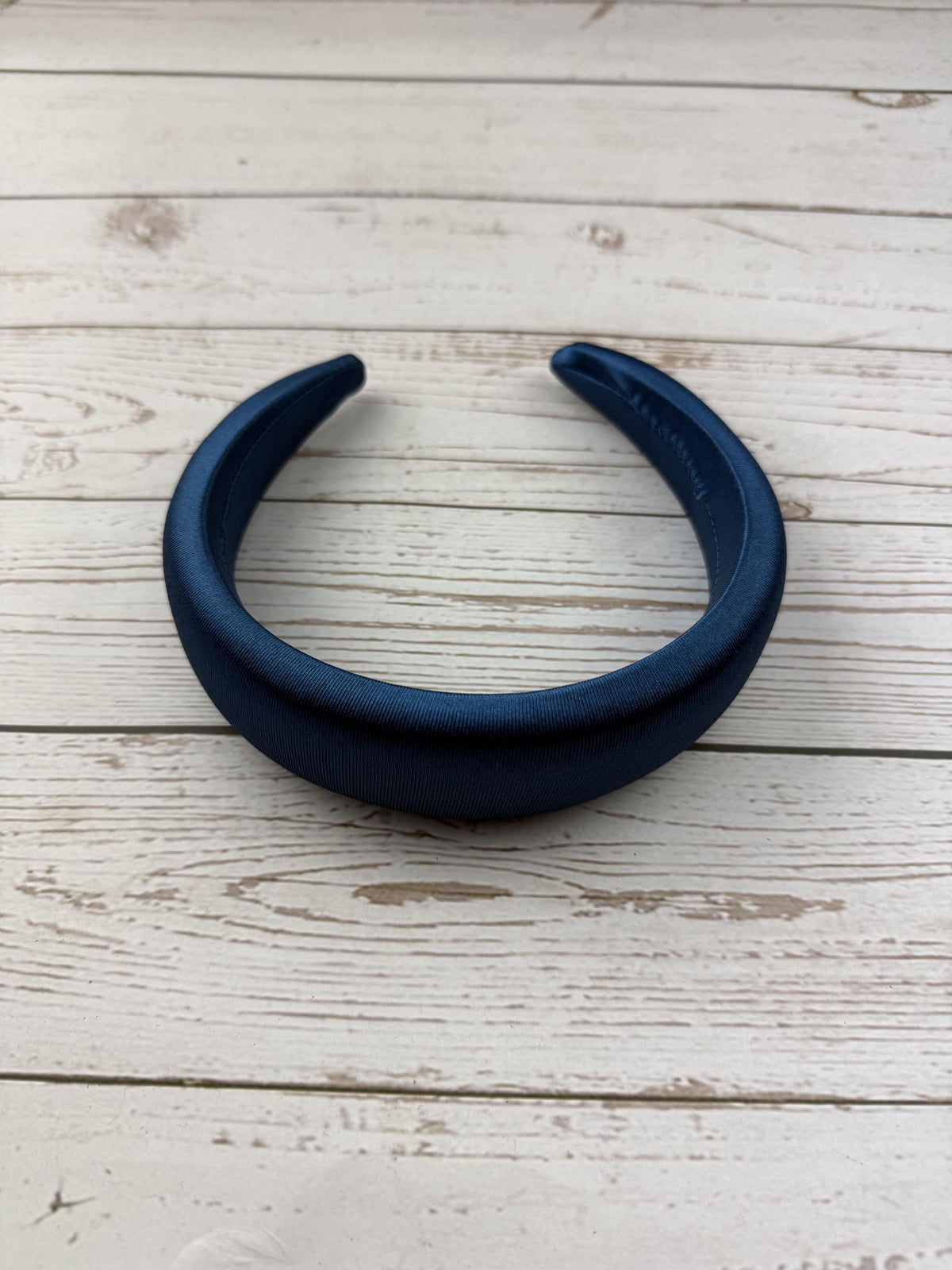 Navy Blue Satin Padded Headband, Dark Blue Alice Band, Classic Padded Hairband for Women, Wedding Guest Hair Accessory, Gift for Her