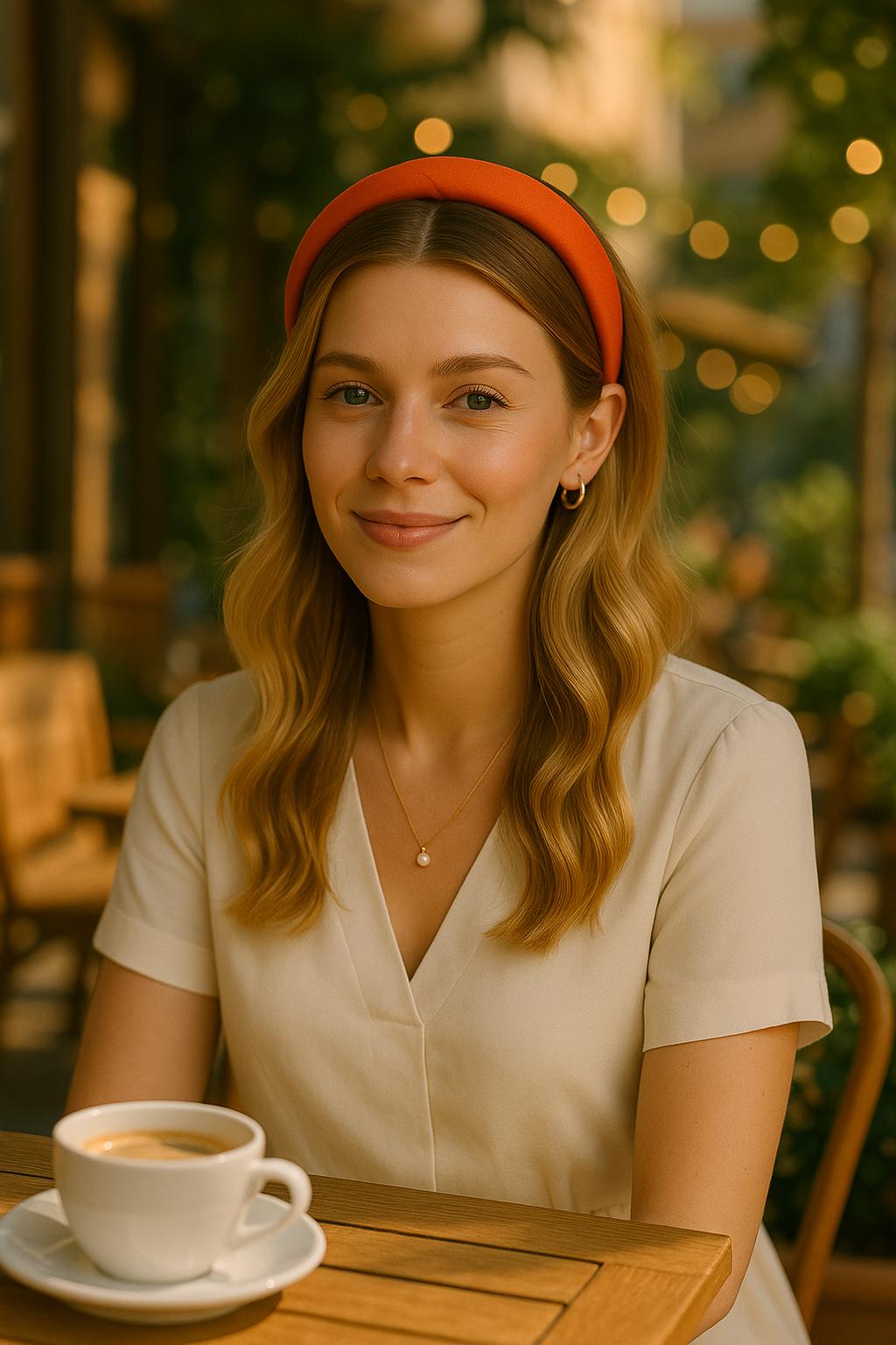 Bright Orange Satin Padded Headband – Vibrant Style for Everyday Wear