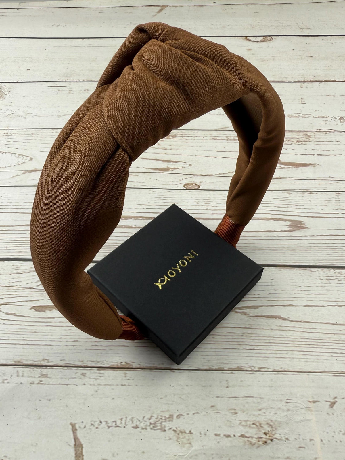 Brown Knot Headband for Women, Padded Wide Headband, Chocolate Brown Hairband, Soft Fabric Hair Accessory, Everyday Headband Gift