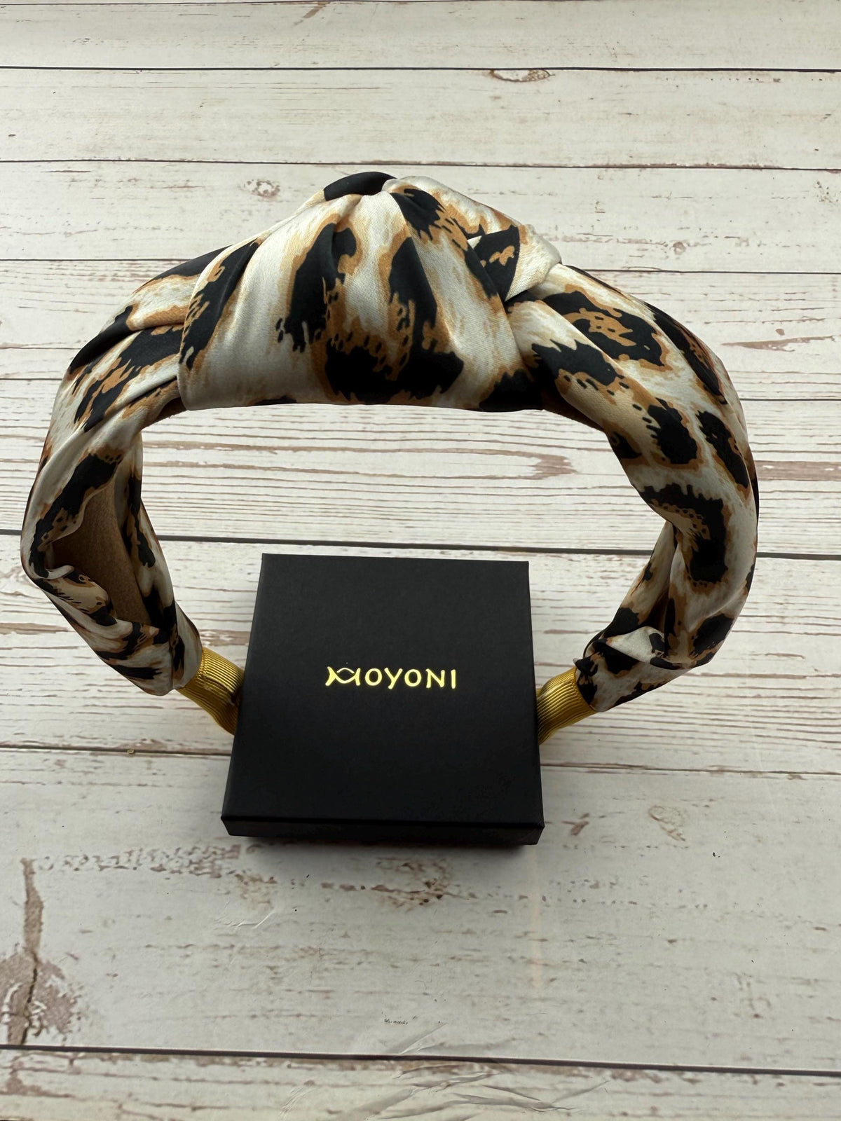 Leopard Print Satin Knotted Headband, Padded Alice Band, Animal Print Hair Accessory