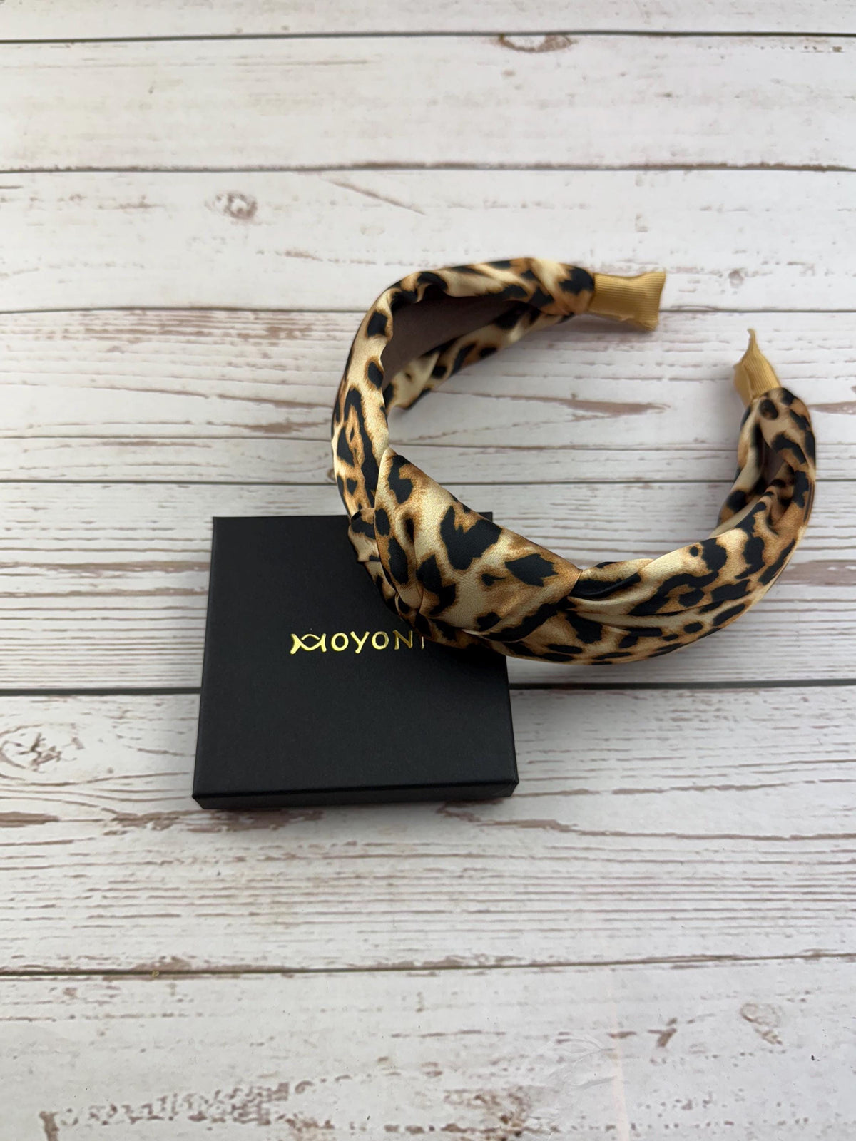 Leopard Print Padded Headband: Soft Cotton Black & Brown Hair Accessory