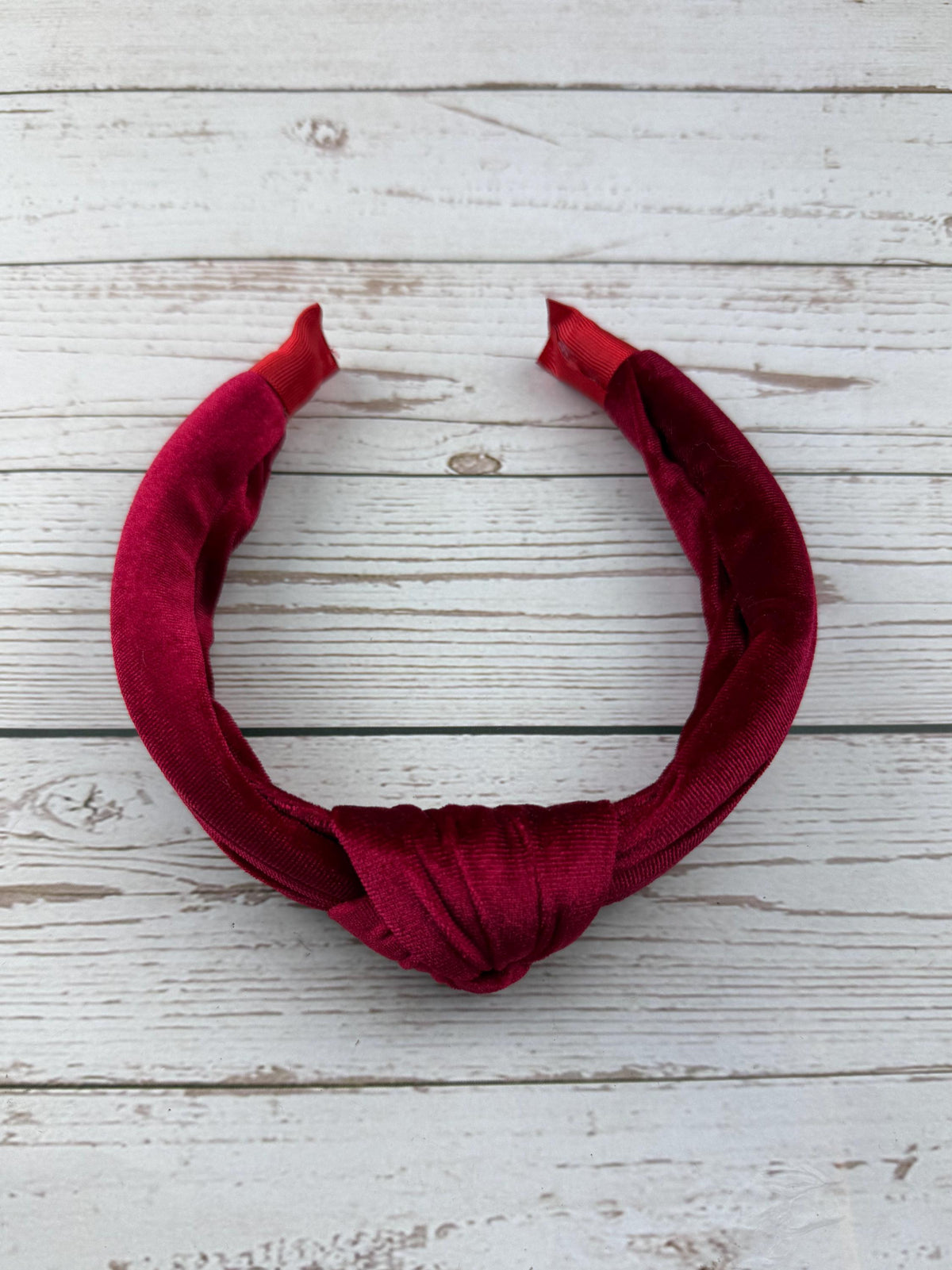 Red Velvet Knot Headband: Padded Turban Style Hair Accessory