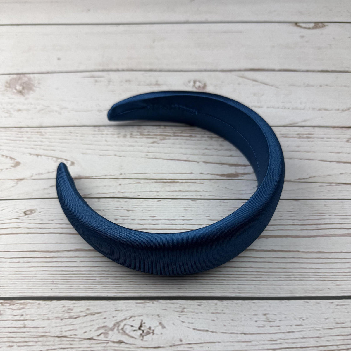 Navy Blue Satin Padded Headband, Dark Blue Alice Band, Classic Padded Hairband for Women, Wedding Guest Hair Accessory, Gift for Her