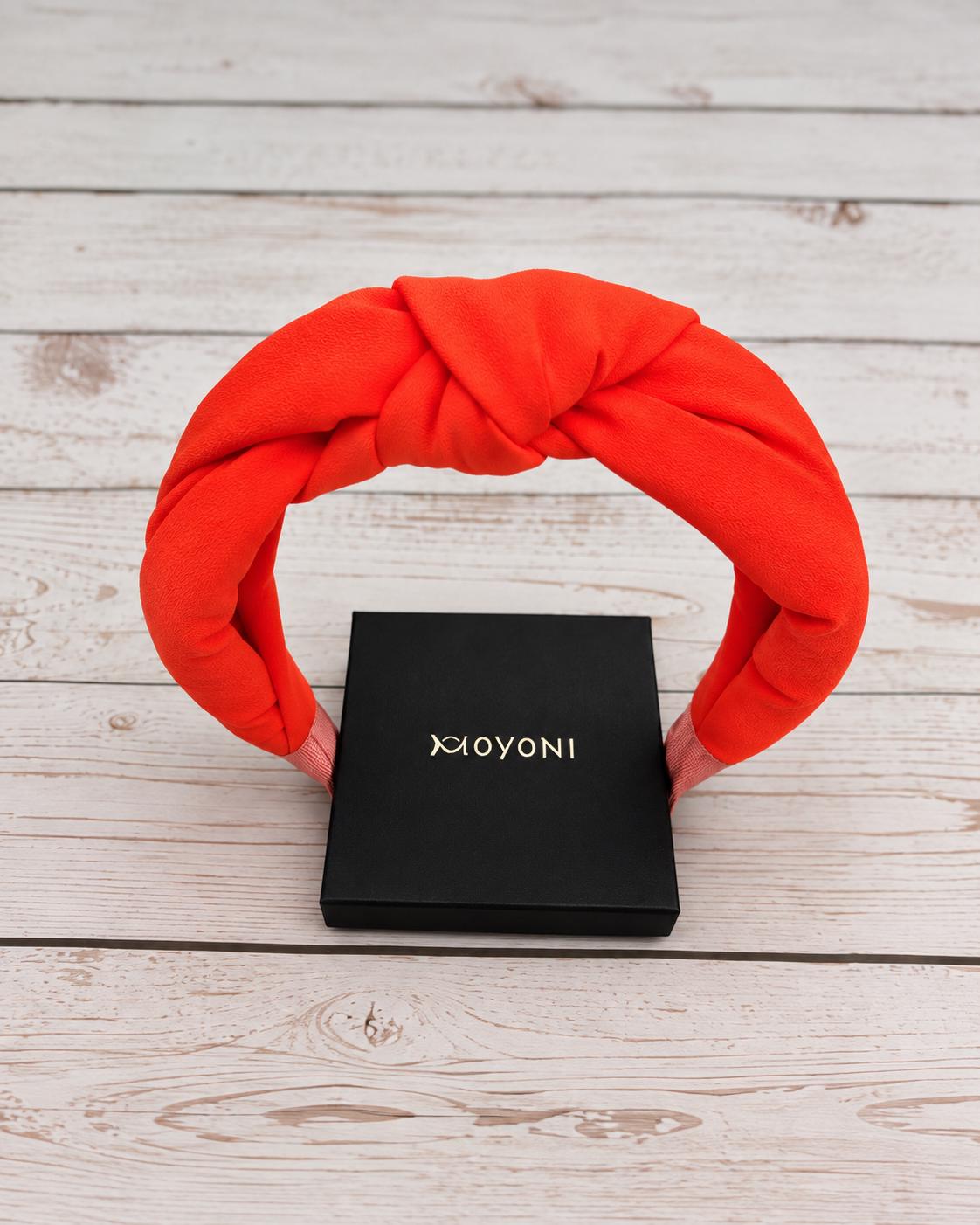 Bright Orange Knot Headband, Padded Wide Headband, Statement Hairband, Twist Knot Hair Accessory, Women’s Orange Headband
