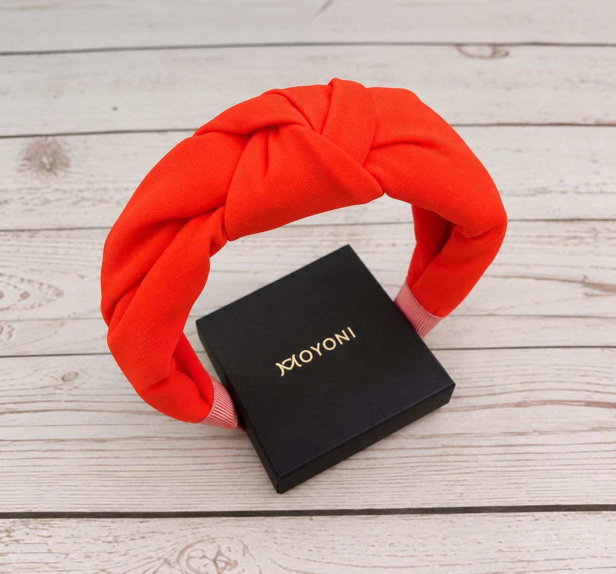 Bright Orange Knot Headband, Padded Wide Headband, Statement Hairband, Twist Knot Hair Accessory, Women’s Orange Headband
