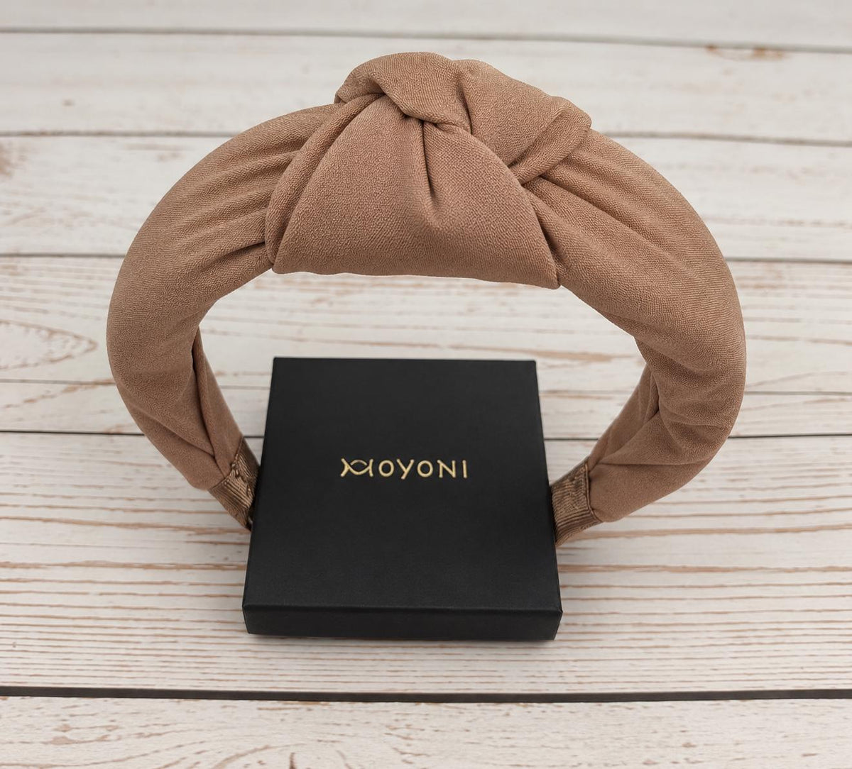 Latte Beige Crepe Knotted Headband, Wide Padded Hairband, Neutral Beige Headband, Women’s Hair Accessory, Everyday & Occasion Headband