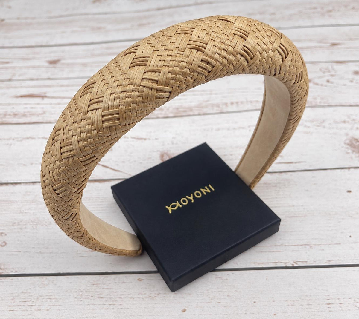 Dark Beige Raffia Headband, Woven Padded Headband, Wide Straw Hairband, Neutral Hair Accessory, Boho Headband for Women