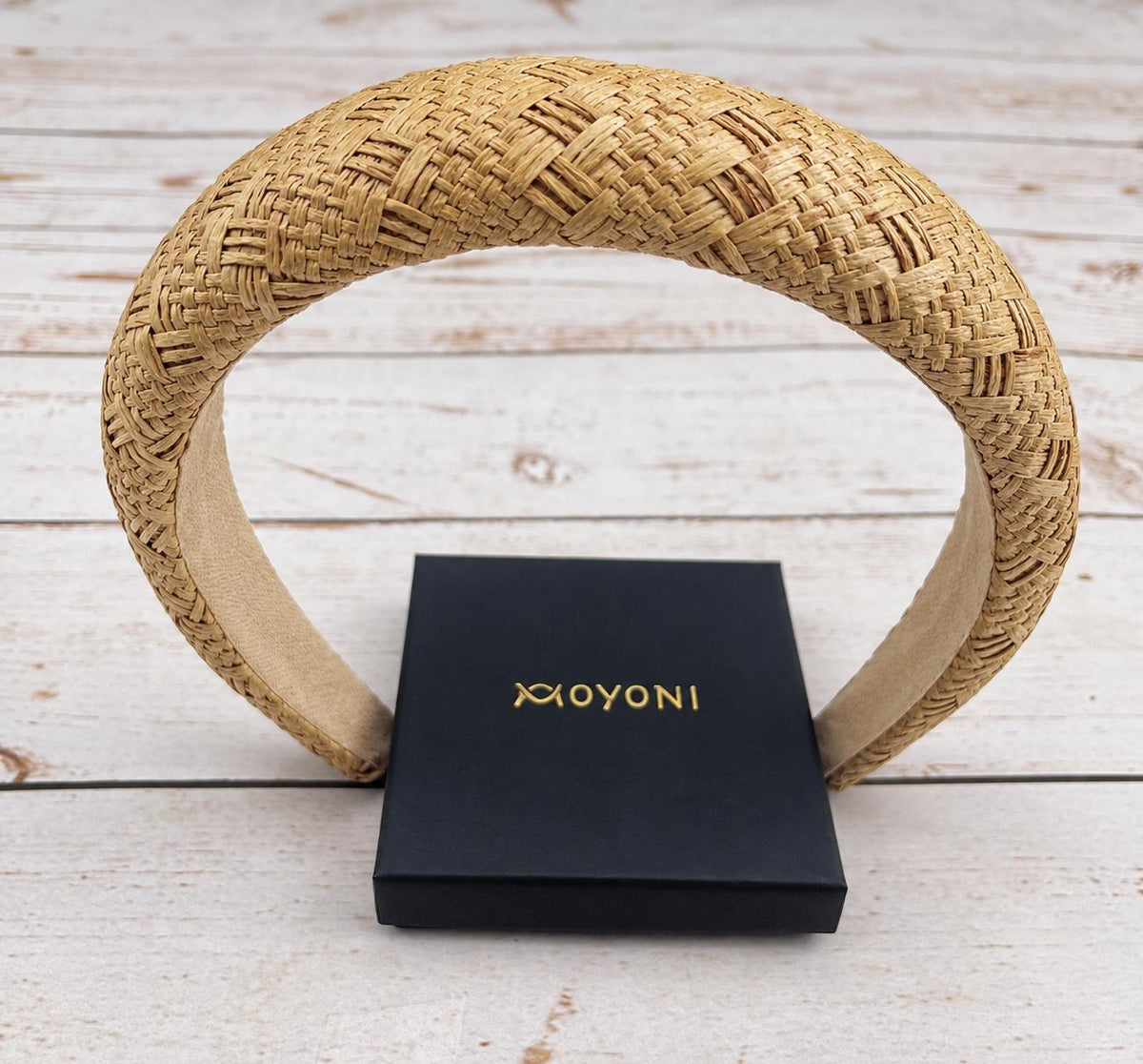 Dark Beige Raffia Headband, Woven Padded Headband, Wide Straw Hairband, Neutral Hair Accessory, Boho Headband for Women