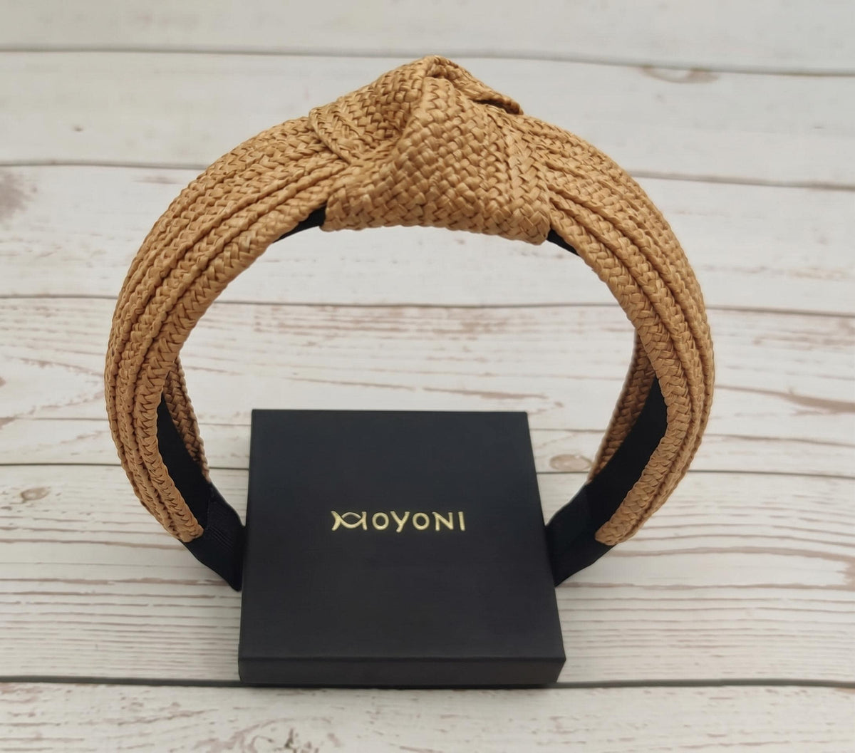 Tan Woven Headband for Women, Raffia Knot Headband, Natural Straw Hairband, Wide Summer Headband, Boho Hair Accessory
