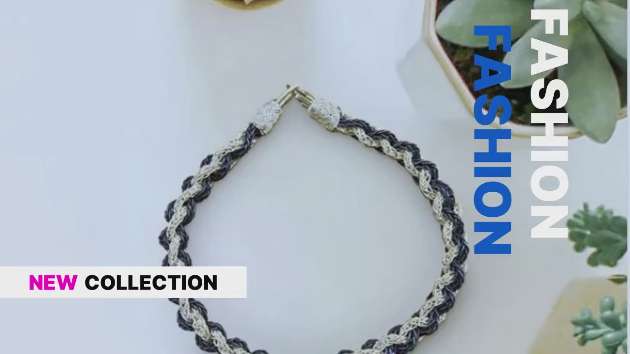 Handmade Two-Toned Sterling Silver Women's Chain Bracelet - Perfect Boho Gift