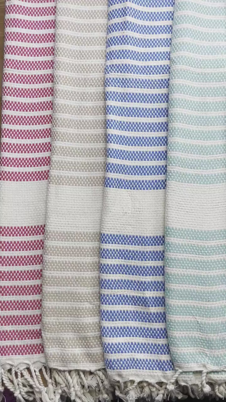 Turkish Peshtemal Towel, Pink, Blue Bath Towel, 100% Cotton Beige Towel, Beach Large Towel, Dark Red Striped Peshtemal, Large Holiday Towel