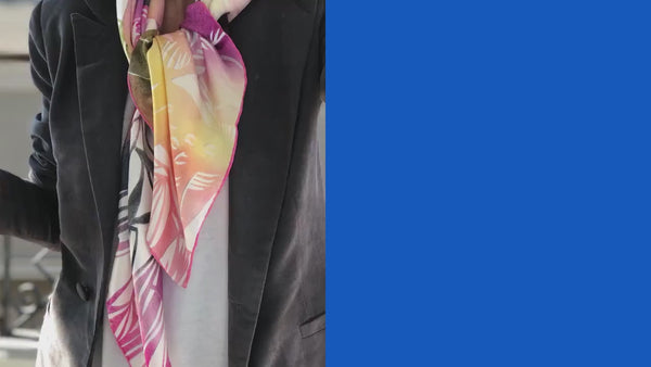 Geometric Print Silk Scarf - Multicolor Fashion Accessory