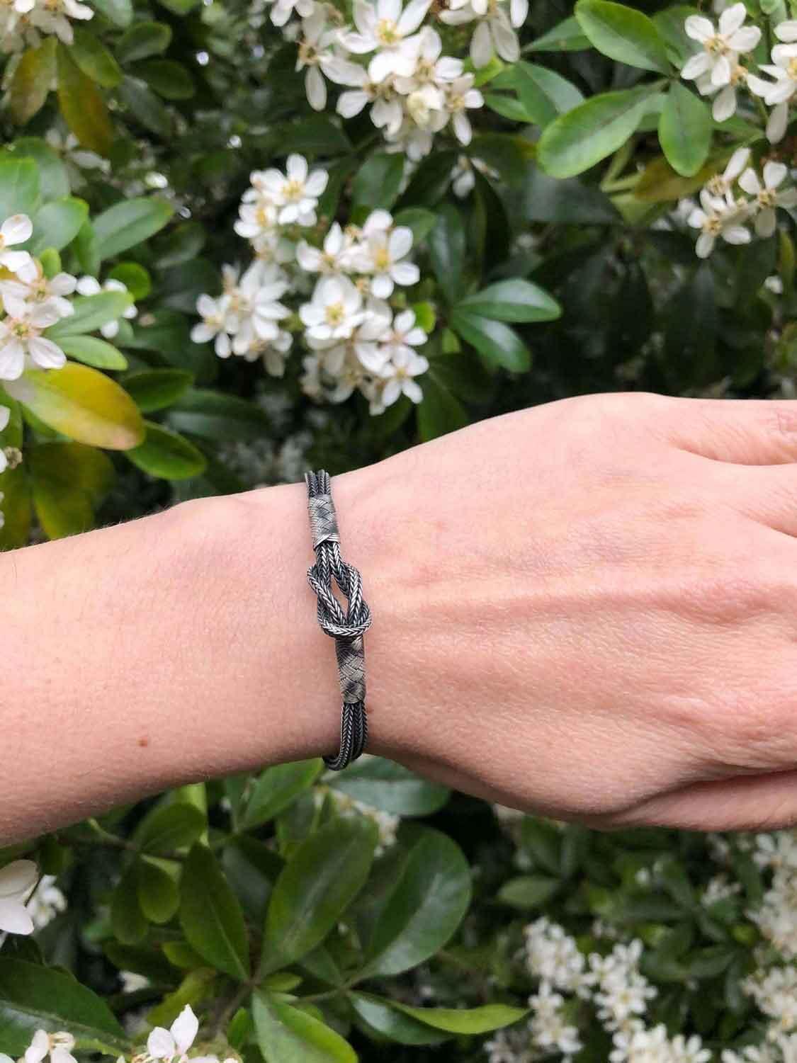 High-Quality BRAIDED BRACELET, Sterling Silver, Weaved Handmade Bracelet, Silver Chain Bracelet, Layered Bracelet, Birthday Gift Bracelet, Boho Bracelet available at Moyoni Design