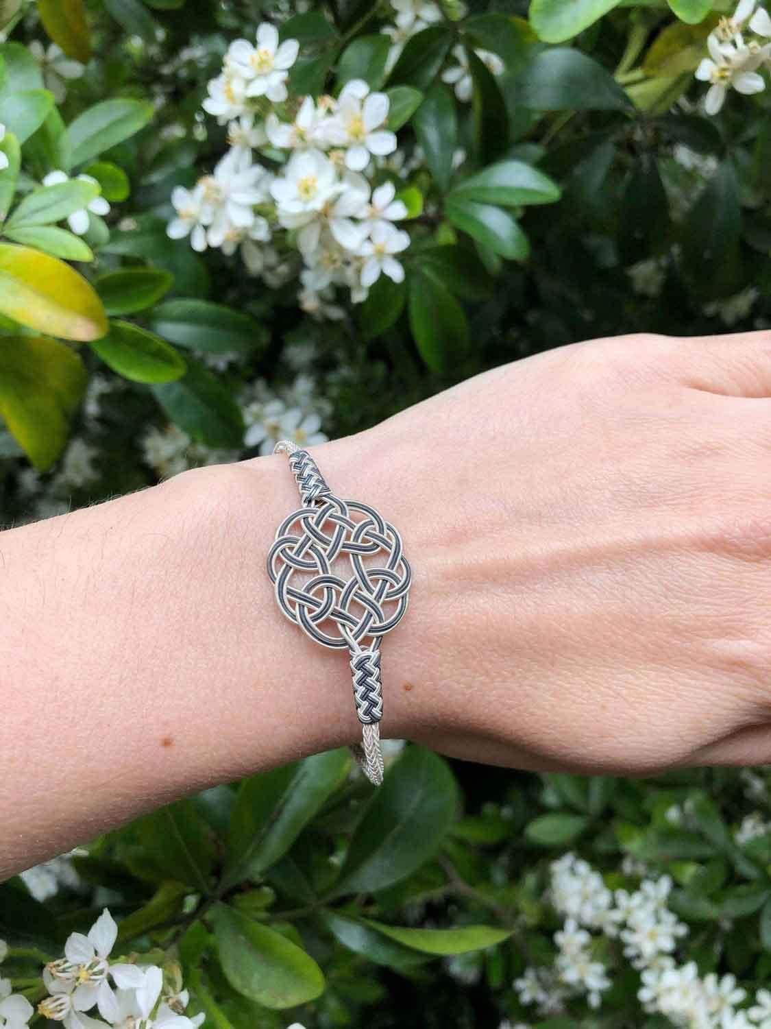 Handcrafted Celtic Knot Braided Bracelet - Elegant Handcrafted Silver Accessory Wonderful Gift available at Moyoni Design