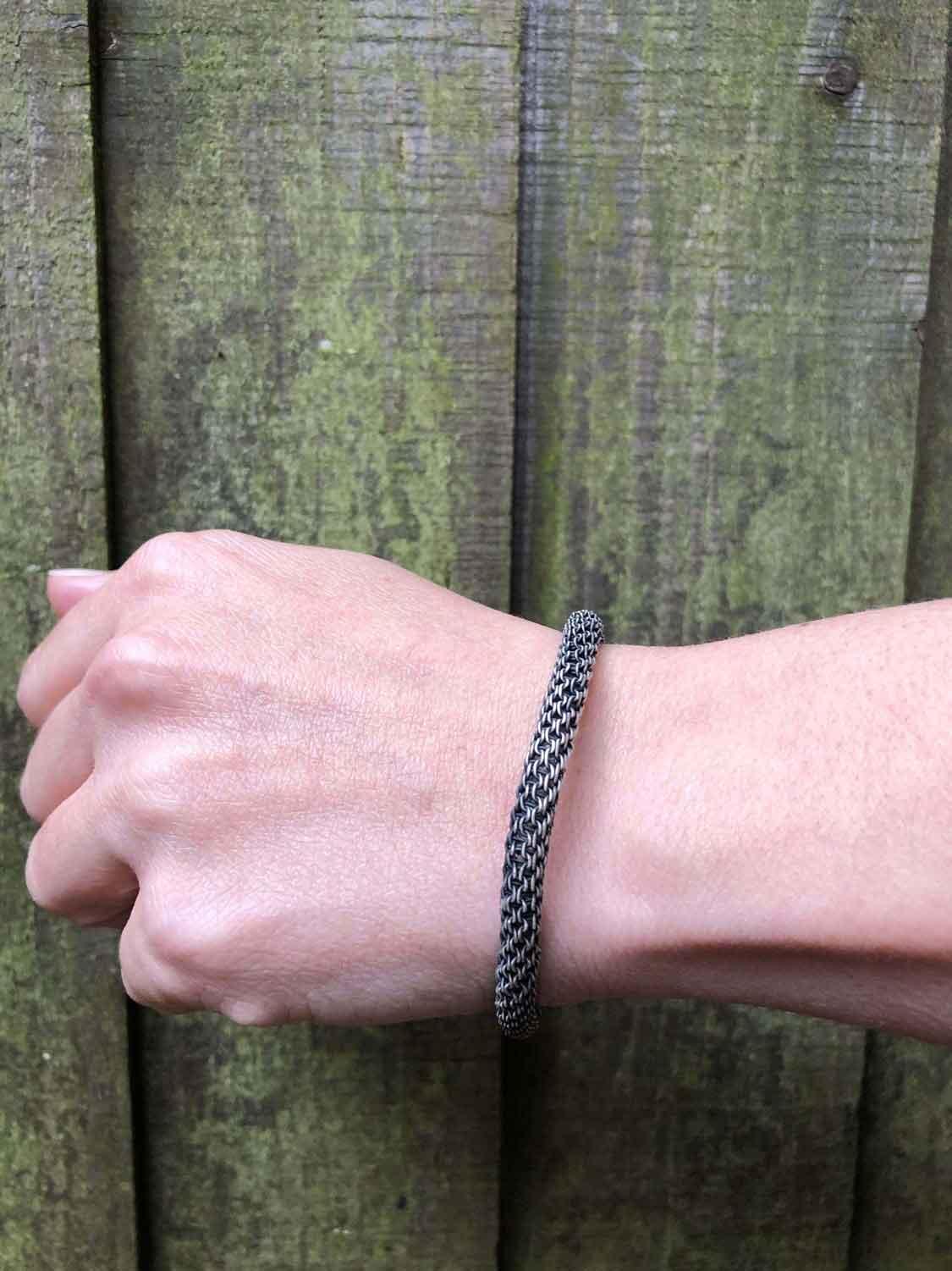 Beautiful GIFT For Grandpa, Weaved Bracelet, Weave Bracelet, Handmade Bracelet, Unisex Bracelet, Gift for Father, Sterling Silver Chain Bracelet available at Moyoni Design