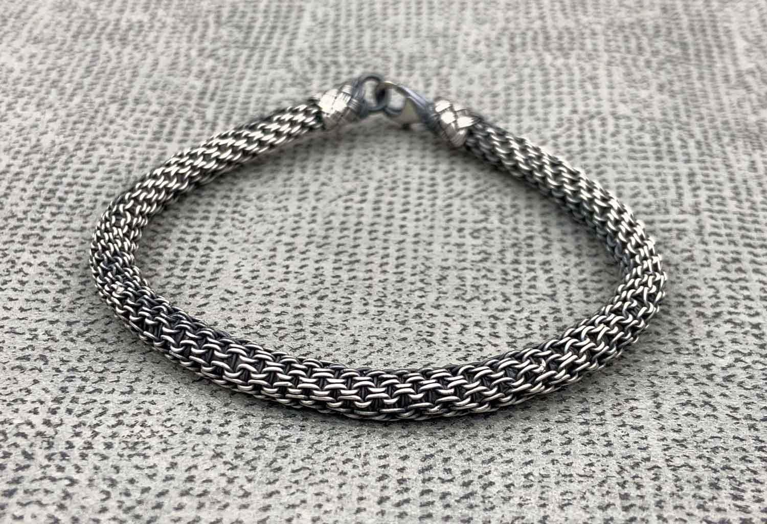 High-Quality GIFT For Grandpa, Weaved Bracelet, Weave Bracelet, Handmade Bracelet, Unisex Bracelet, Gift for Father, Sterling Silver Chain Bracelet available at Moyoni Design