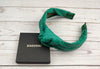 High-Quality Green Faux Leather Twist Headband with Snake Skin Pattern - Stylish and Classic Women's Hairband available at Moyoni Design
