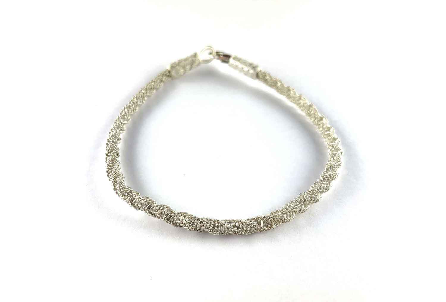 BRAIDED BRACELET, Silver Bracelet, Dainty Gift, Thin Silver Bracelet, Love Bracelet, Women Wire Bracelet, Bride Gift