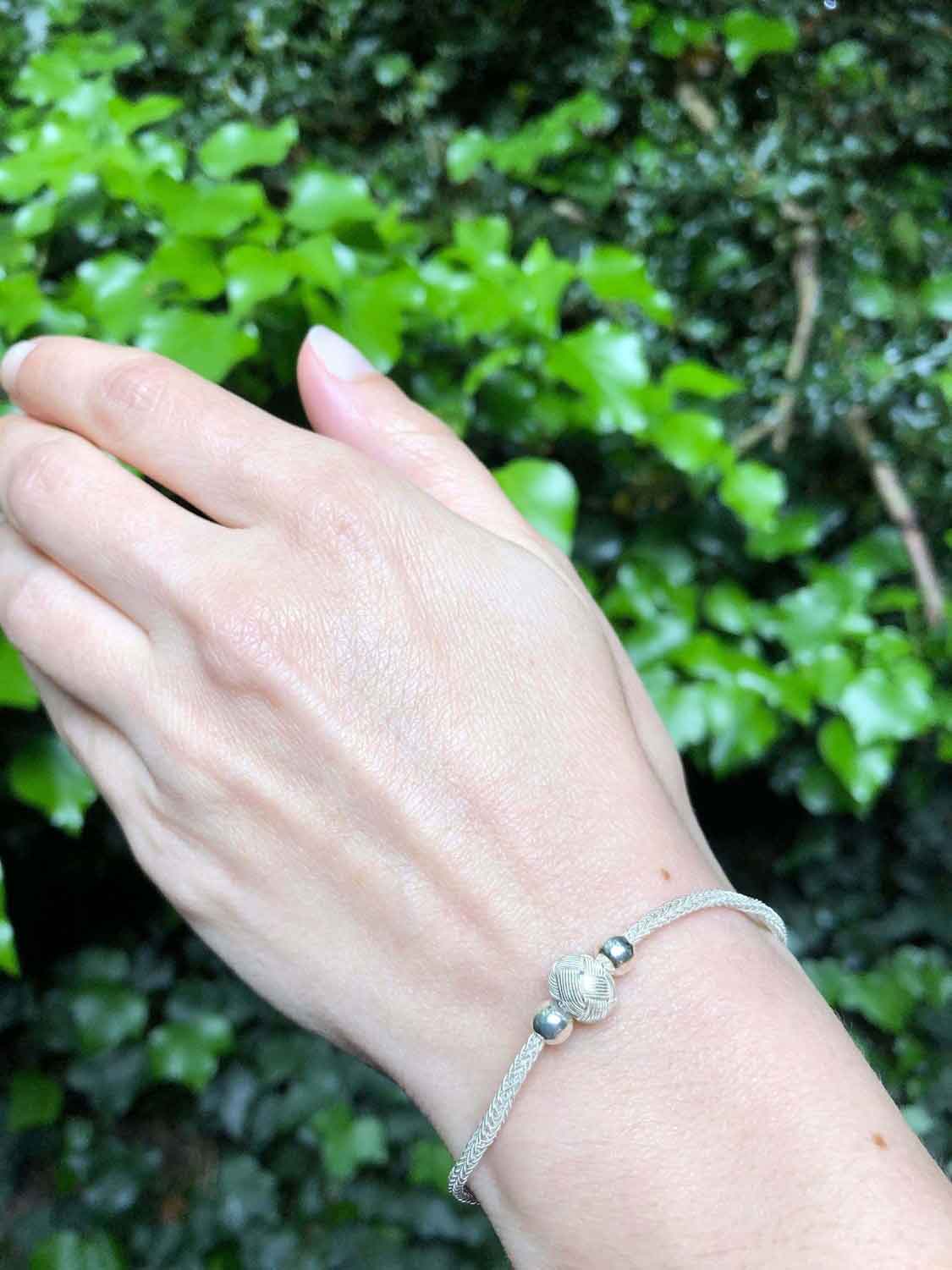 SILVER BRAIDED BRACELET for Women, Handmade Wire Bracelet, Unique Design Bracelet, Anniversary Gift