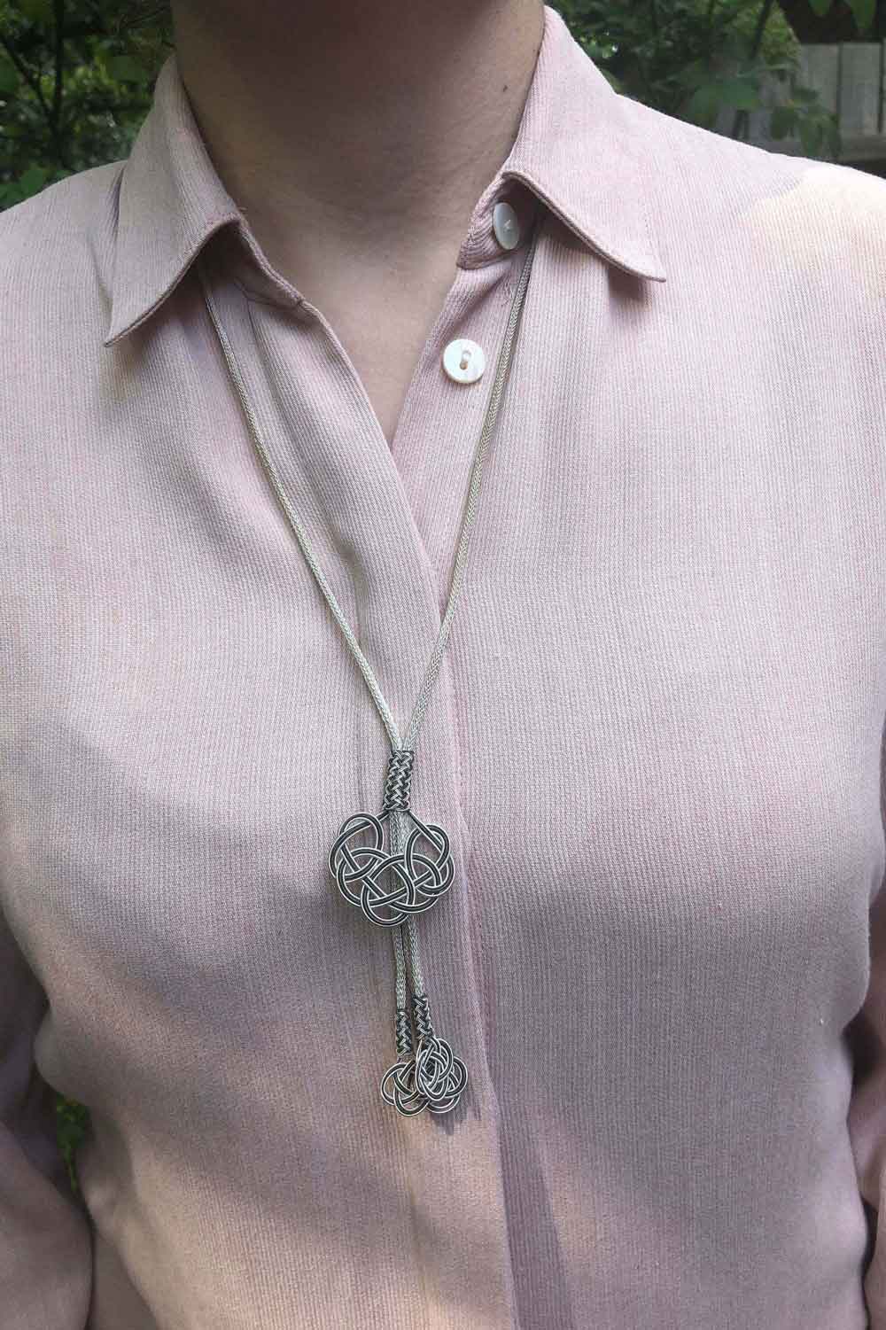 Sterling Silver Woman, Macrame Silver Necklace, Unique Necklace, Boho Necklace, Handmade Necklace, Best Jewelry for Women