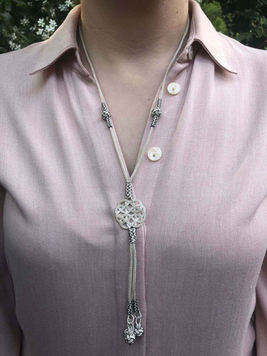 Sterling Silver, Fishtail BRAID WOMEN NECKLACE, Infinity Design Necklace, Woman Necklace, Unique Necklace