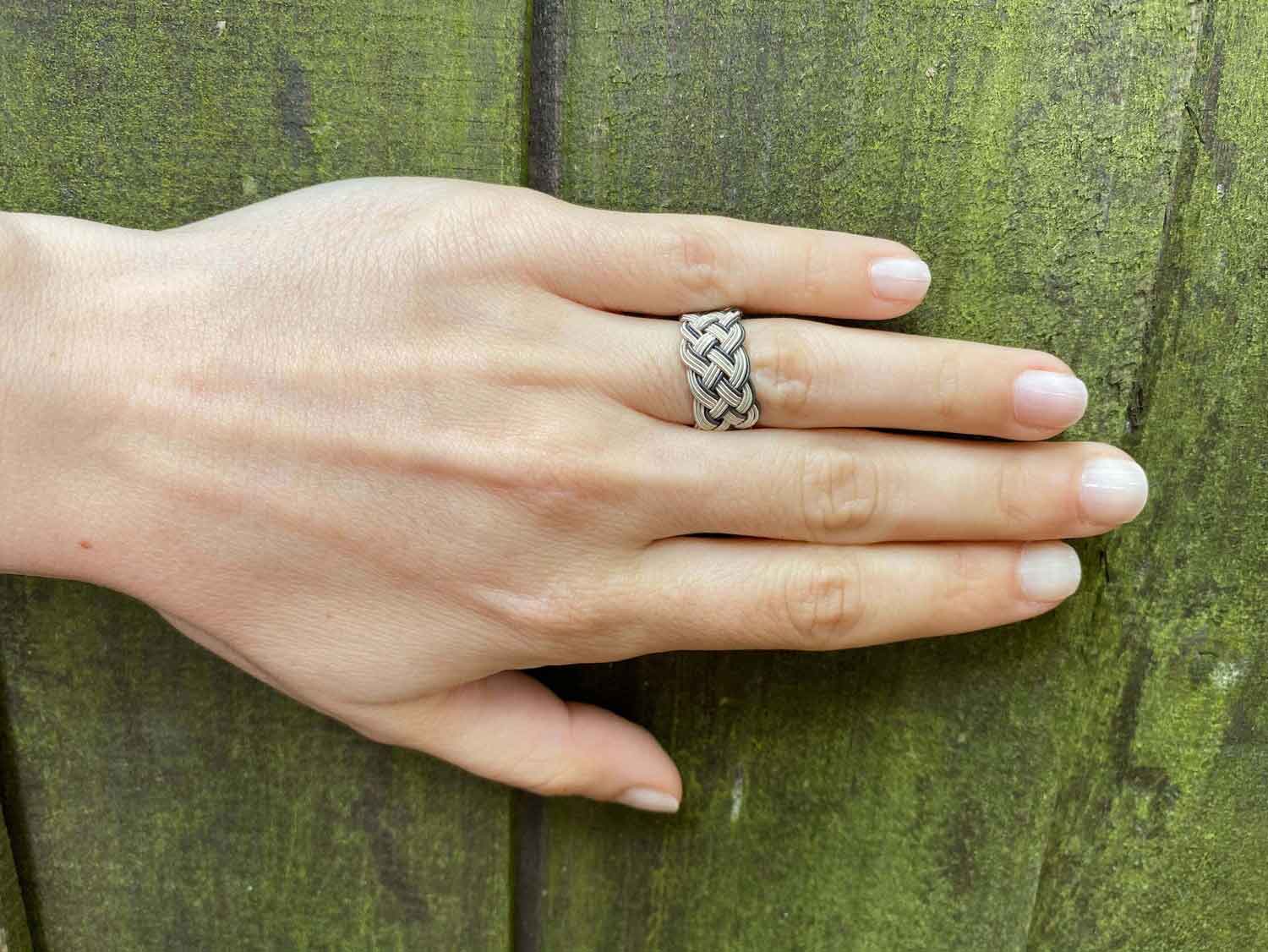 Sterling Silver Woman Ring, Two Toned Chain Ring, Silver Chain Ring, Boho Ring, Handmade Ring, Love Ring