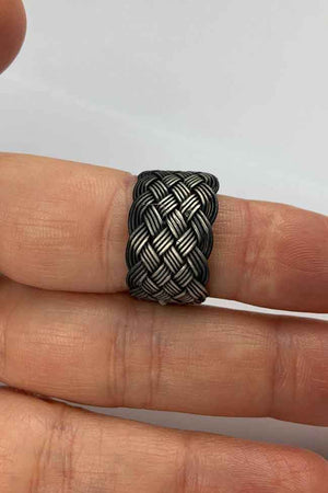 SILVER Handmade BRAIDED RING, Weaved Handmade Ring, Unisex Ring, Ring for Father, Anniversary Gift for him