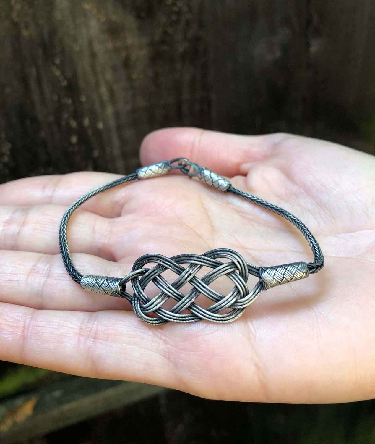 Silver HANDMADE BRAIDED BRACELET, Unique Design Bracelet