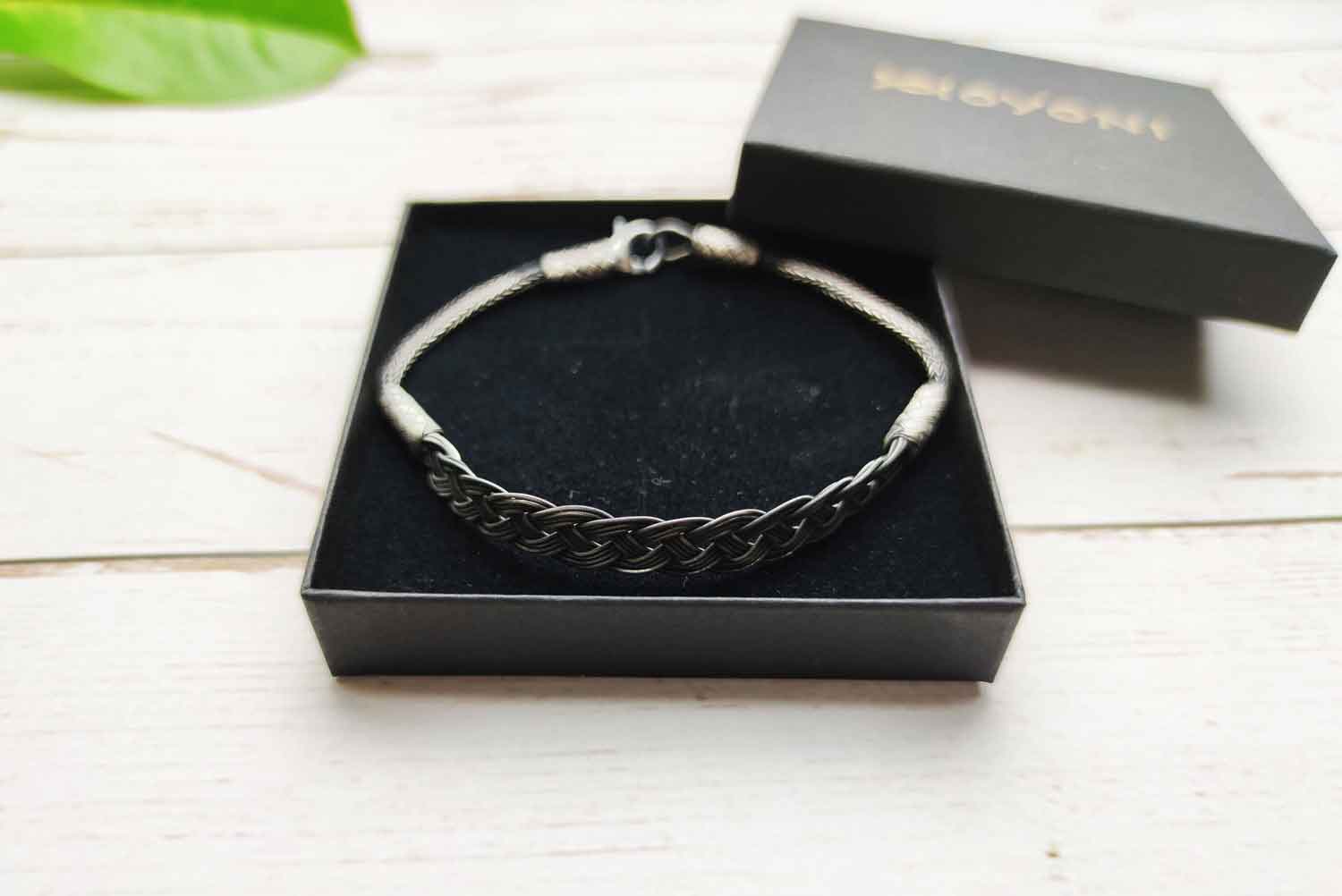 BRAIDED BRACELET, Sterling Silver, Chain Handmade Bracelet, Silver Chain Bracelet, Gift for Mom