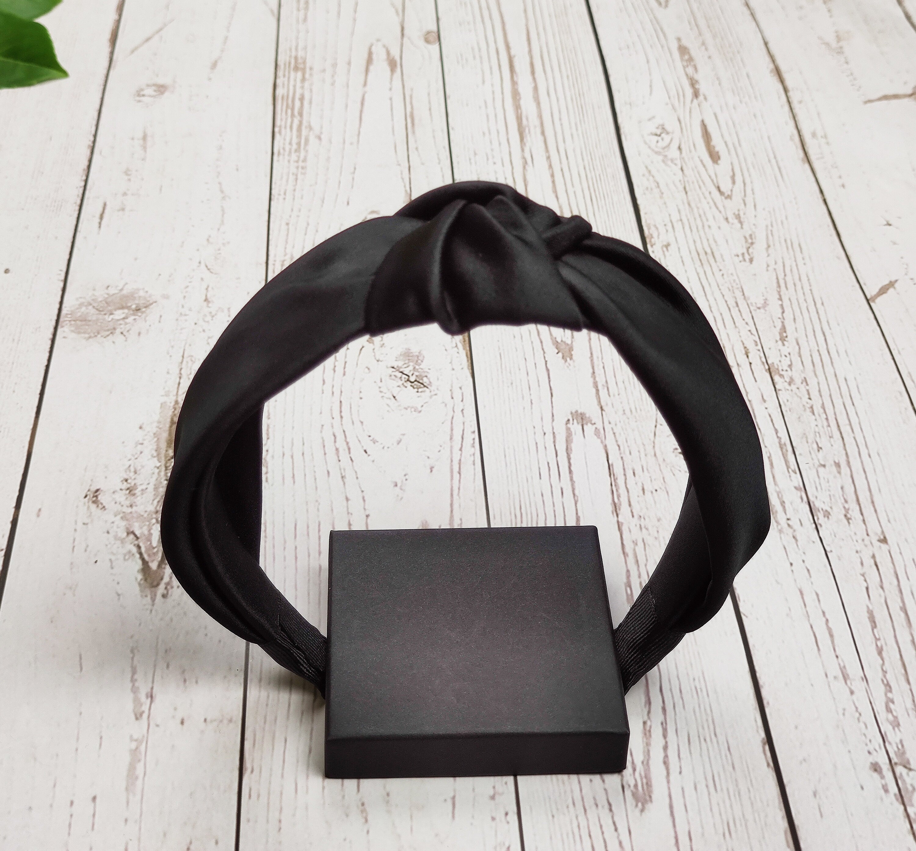 Black Satin Knotted Headband for Women - A Chic and Stylish Hair Accessory without padded