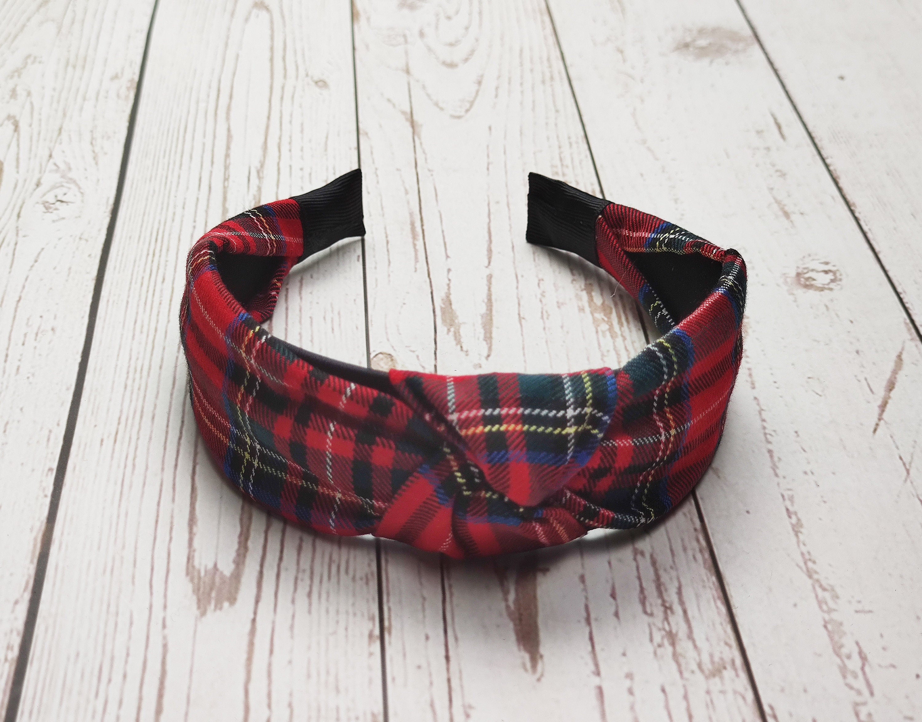 Red Plaid Pattern Headband, Headband for Autumn and Winter, Woman Classic Headband, Red Color Pattern Headband, Red Alice Band